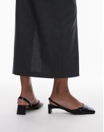 Diana square toe mid heeled shoes in black