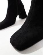 Wide Fit Record smart mid-boots in black