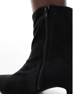 pointed anke boot in black
