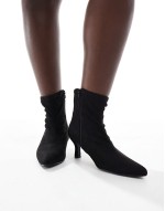 pointed anke boot in black