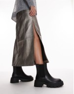 Wide Fit Lucas chunky chelsea boots in black
