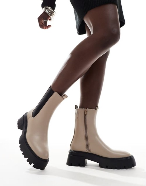 Addilyn chunky ankle boots in natural