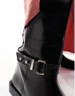 ASOS EDITION premium leather over the knee riding boots in black