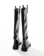 ASOS EDITION premium leather over the knee riding boots in black