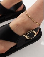 toe thong footbed sandals in black