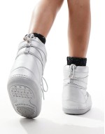snow boots in silver
