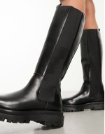 Dana tall chelsea boots in black leather
