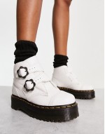 Devon Flower quad boots in white