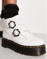 Devon Flower quad boots in white
