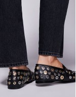 Rejoice-S eyelet ballet flats in black
