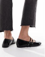 Cotton On romy double buckle flats in black