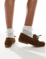 leather loafer in brown suede