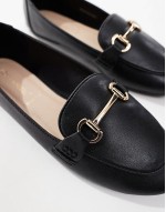 Nori Wide Fit buckle detail loafer in black