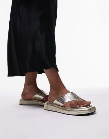 Jonah toe post footbed sandal in gold