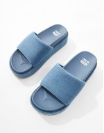 Festival flatform sandals in blue denim