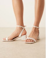 ‌Stylish Bridal Ruhi low block heeled sandals in ivory