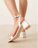 ‌Stylish Bridal Ruhi low block heeled sandals in ivory