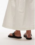 Kimberley leather flat sandal in black