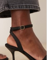 Hollow barely there heeled sandals in black