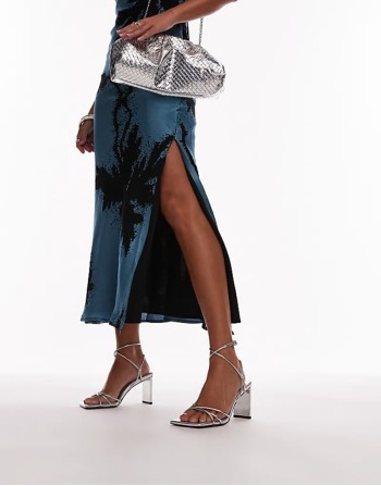 Wide Fit Georgina strappy heels in silver