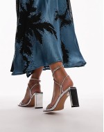 Wide Fit Georgina strappy heels in silver